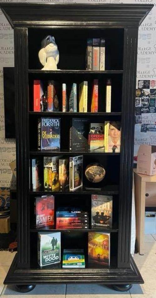 Prachtig gerestylde zwart eiken boekenkast., Huis en Inrichting, Kasten | Boekenkasten, Zo goed als nieuw, 50 tot 100 cm, 100 tot 150 cm