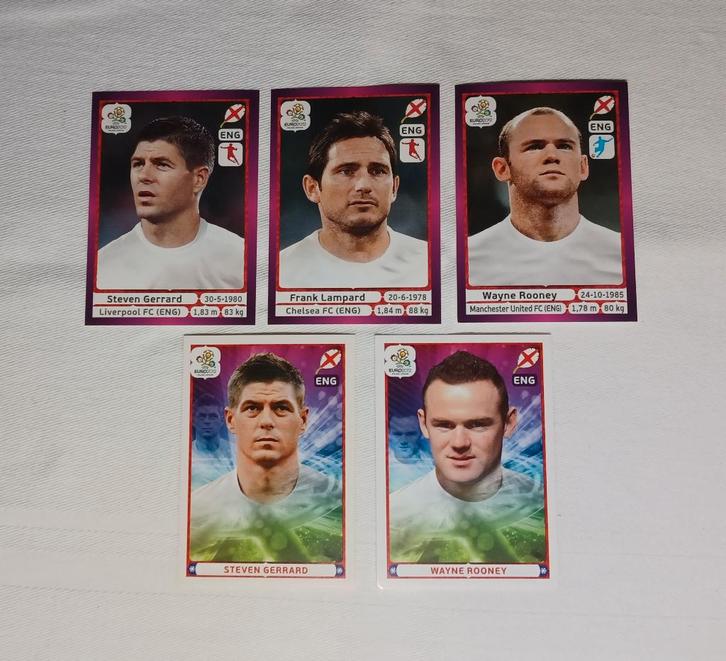 Autocollants Gerrard, Lampard et Rooney - Euro 2012, Hobby & Loisirs créatifs, Autocollants & Images, Comme neuf, Plusieurs autocollants