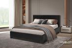 Bedden NIEUW in kwaliteit Lederlook zwart +Gratis Levering, Ophalen, Zwart, 200 cm, Nieuw