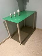 Tafel met groen glazen tafelblad, Huis en Inrichting, Tafels | Kaptafels, 50 tot 100 cm, Glas, Minder dan 100 cm, Modern