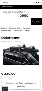 Audi a6 limousine origineel dakdragers >>2012, Auto diversen, Dakdragers, Ophalen, Zo goed als nieuw