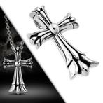 Pendentif collier croix fleur de lys en acier chirurgical, Bijoux, Sacs & Beauté, Enlèvement ou Envoi, Neuf