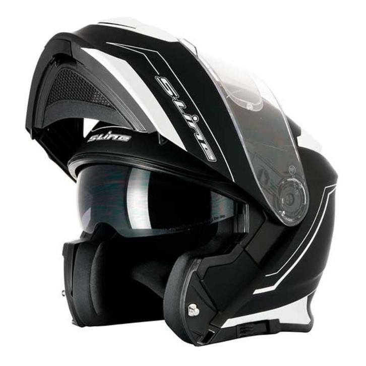 S-Line Motorhelm Double Visor S550 Pinlock Zwart WHITE, Motoren, Kleding | Motorhelmen, Dames, Heren, Kinderen, XL, Nieuw met kaartje