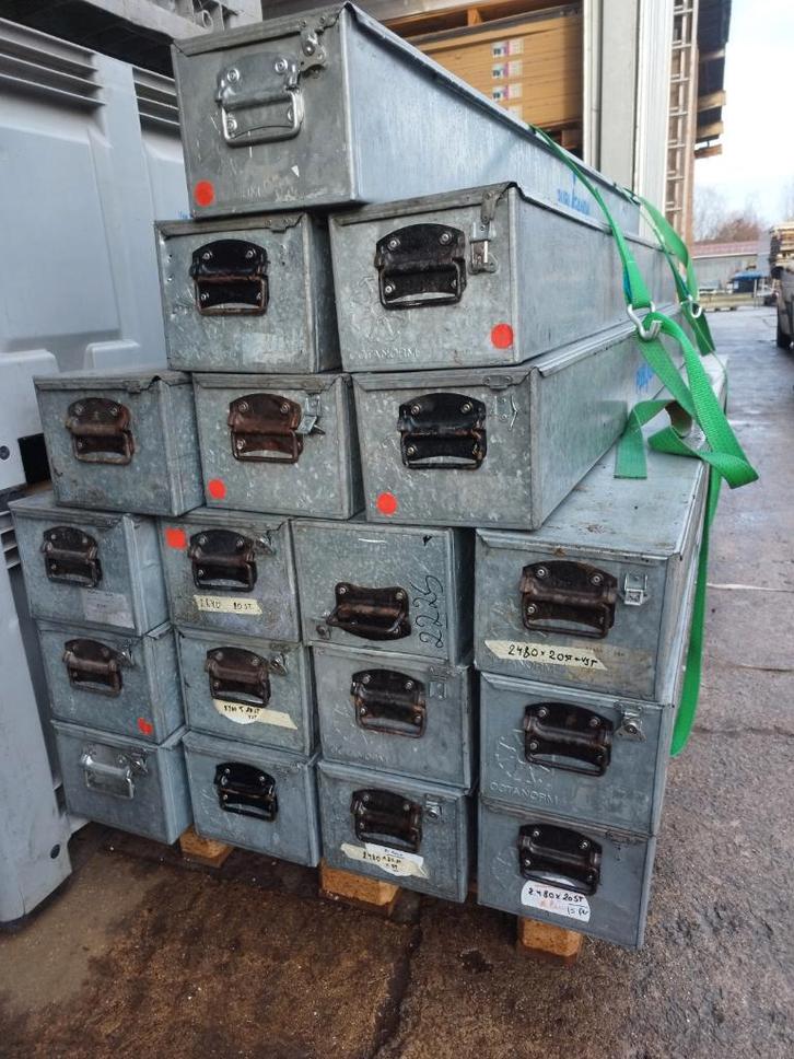 Metalen opbergkisten - materiaalbak - galva - OCTANORM, Doe-het-zelf en Bouw, Gereedschapskisten, Gebruikt, Ophalen of Verzenden