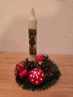 Vintage kaars met sierkaarshouder, Diversen, Kerst, Ophalen