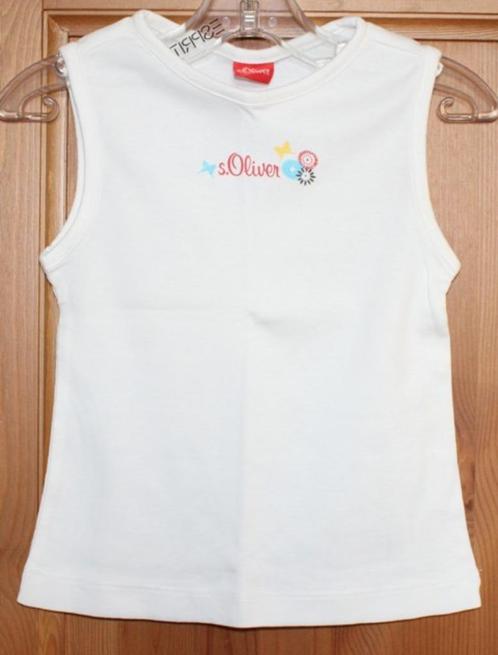 Wit topje van s.Oliver (maat 92-98), Kinderen en Baby's, Kinderkleding | Maat 92, Zo goed als nieuw, Meisje, Shirt of Longsleeve