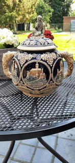 Vintage keramieke pot met steden op, Antiquités & Art, Antiquités | Céramique & Poterie, Enlèvement ou Envoi