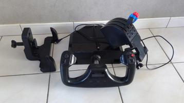 Flight Yoke Saitek (Logitec) avec cadran d'accélérateur, Enlèvement, Utilisé, Logitech Saitek