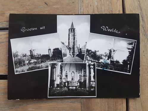 Postkaart Groeten uit Weelde Kerk Molen Windmolen, Verzamelen, Postkaarten | België, Gelopen, Antwerpen, 1960 tot 1980, Ophalen of Verzenden