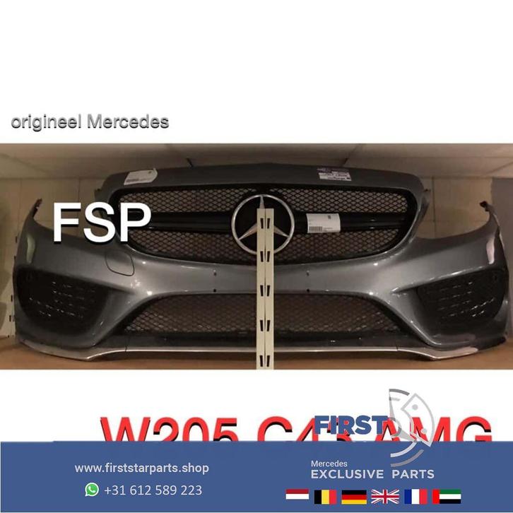 W205 AMG Voorbumper compleet Mercedes C Klasse 2014-2019 gri, Auto-onderdelen, Carrosserie, Bumper, Mercedes-Benz, Voor, Gebruikt