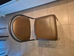 4 keukenstoelen, aluminium met bruin kunstleer, Huis en Inrichting, Stoelen, Ophalen, Bruin, Zo goed als nieuw, Vier