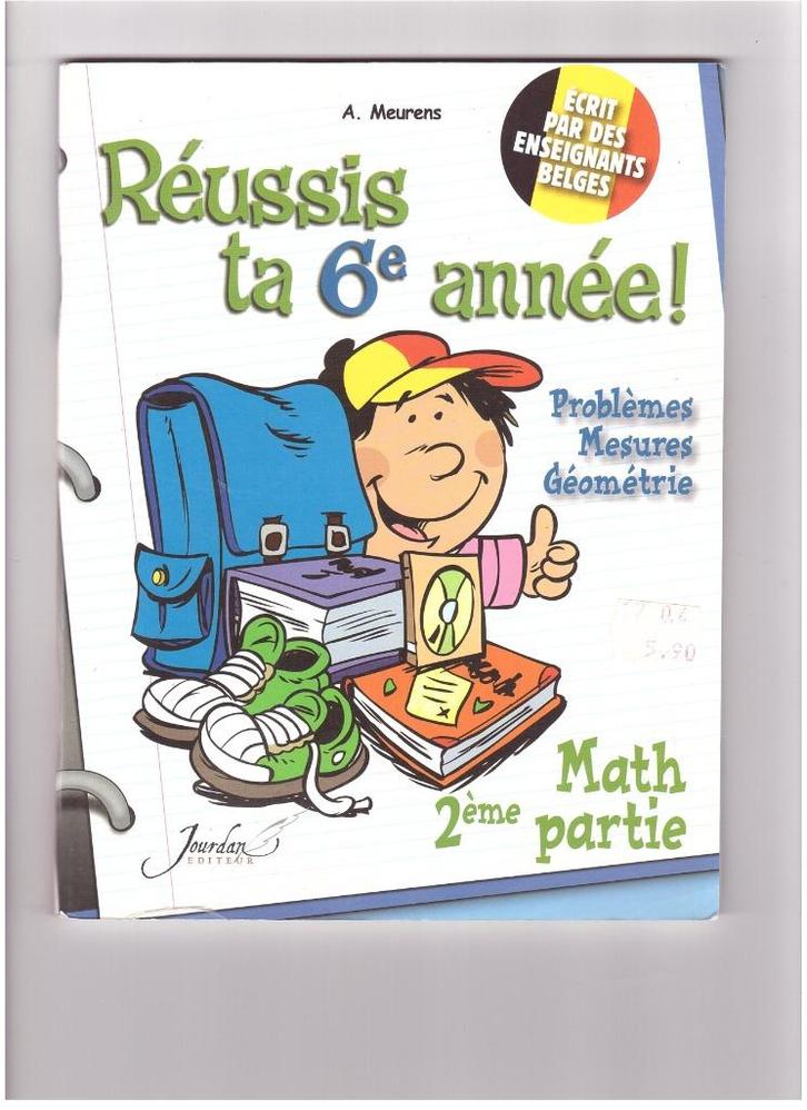 Réussis ta 6ème année - Math 2ème partie, Boeken, Schoolboeken, Zo goed als nieuw, Wiskunde A, BSO, Ophalen of Verzenden