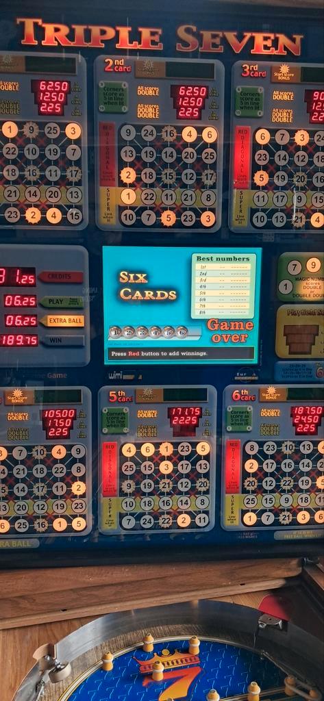 TRIPLE SEVEN sixcards met GARANTIE, Verzamelen, Automaten | Gokkasten en Fruitautomaten, Zo goed als nieuw, Ophalen