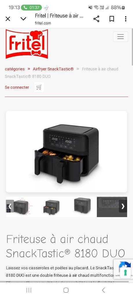 VEND AIRFRYER SNACK TASTIC Fritel 8180., Electroménager, Friteuses à air, Neuf, Friteuse à air XL, Enlèvement