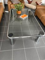 Vintage glazen salon tafel, Huis en Inrichting, Tafels | Salontafels, Ophalen, Zo goed als nieuw