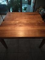 Vierkantige tafel teak 140 op 140, Huis en Inrichting, Tafels | Eettafels, Ophalen, Gebruikt, 100 tot 150 cm, Vierkant