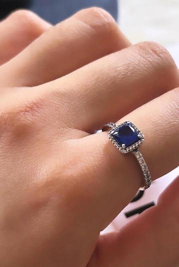 Pandora Timeless Elegance Ring with Blue Crystal