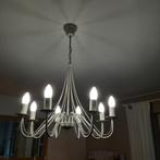 Lustre blanc céruse +8 ampoules led, Huis en Inrichting, Lampen | Kroonluchters, Ophalen