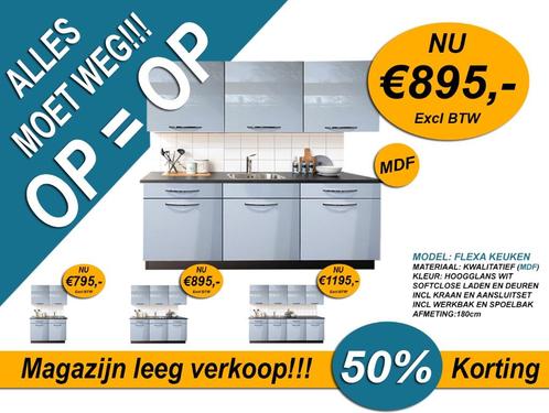Keuken - Keukenblok - Complete keukens - Keukens, Huis en Inrichting, Keuken | Complete keukens, Nieuw, Overige typen, Wit, Hout