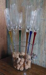 6 champagneglazen met ijsemmer., Huis en Inrichting, Keuken | Servies, Glas, Glas of Glazen, Ophalen