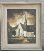 huile sur toile eglise signe placied rosseel, Antiek en Kunst, Ophalen of Verzenden