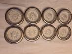 A vendre 8 sous-verres Léonard Italy en métal argenté et ver, Antiek en Kunst, Ophalen, Zilver
