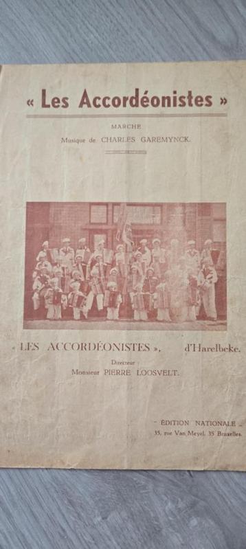 Accordeon partituur "Les accordéonistes d'Harelbeke" beschikbaar voor biedingen