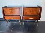 Set vintage nachtkastjes, Huis en Inrichting, Ophalen, Gebruikt