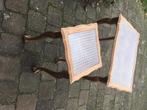 2 bijzettafeltjes, Huis en Inrichting, Tafels | Bijzettafels, Houtsnijwerk, Gebruikt, 55 tot 75 cm, Rechthoekig