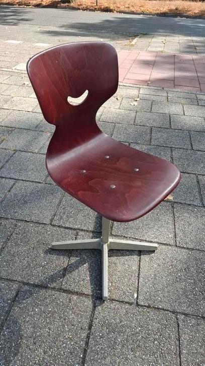 LOT vintage horeca refter school PAGHOLZ ero-mes plywood set, Antiek en Kunst, Antiek | Meubels | Stoelen en Sofa's, Ophalen of Verzenden