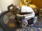 Indian Toy Box oifant op wieltjes, oud speelgoed. Parelmoer, Antiek en Kunst, Ophalen of Verzenden