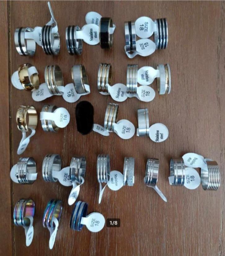 Ringen maat 18, Bijoux, Sacs & Beauté, Bagues, Neuf, Femme ou Homme, Autres couleurs, Envoi