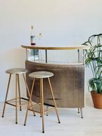 Vintage fifties cocktailbar jaren 50, Huis en Inrichting, Barren, Ophalen, Gebruikt, Inclusief barstoelen