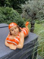 Liggende dame jacuzzi tuin zwembad vijver 80cm, Ophalen, Nieuw, Kunststof, Mensenbeeld