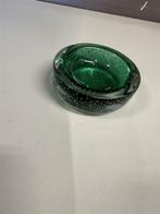 Vintage groene glazen asbak in Murano-stijl met bubbelontwer, Collections, Articles de fumeurs, Briquets & Boîtes d'allumettes
