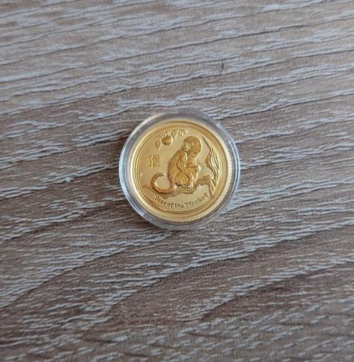 1/10 Gouden Lunar II Year of the Monkey 2016, Postzegels en Munten, Munten | Oceanië, Losse munt, Goud, Verzenden