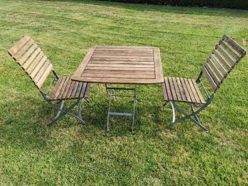 TEAK tuinset: tafel+4 stoelen