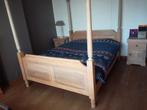 Eiken Hemelbed 160 cm,2aparte electrische lattenbodems., Huis en Inrichting, Slaapkamer | Bedden, Ophalen, 160 cm