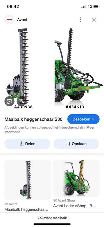 GEZOCHT: heggenschaar/maaibalk voor Avant beschikbaar voor biedingen