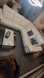 Witte lederen Hoeksalon Chateau Dax met automatische relax, Ophalen
