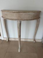 Antiek halfrond houten siertafeltje, Huis en Inrichting, Tafels | Sidetables, Ophalen, Zo goed als nieuw