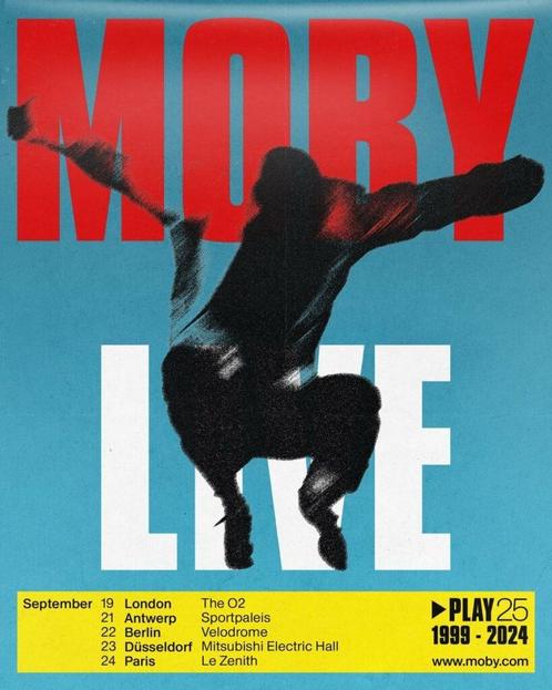 Moby 25 ans de jeu au palais des sports, Tickets & Billets, Concerts | House, Techno & Trance, Une personne, Septembre