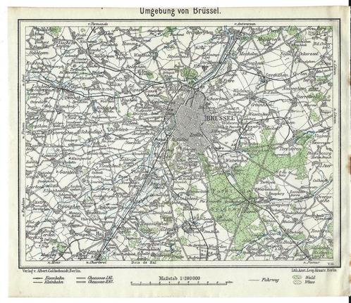 1910 - plan de Bruxelles / Brussel, Livres, Atlas & Cartes géographiques, Envoi