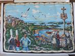 Paysage breton sur coton, vintage, Divers, Comme neuf, DECORATION MURALE, Enlèvement ou Envoi