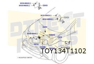Toyota Aygo Motorkapscharnier Rechts Origineel! 534100H060 beschikbaar voor biedingen