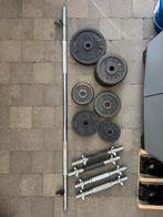 Halters, bar, gewichten., Sport en Fitness, Ophalen, Gebruikt