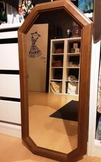 Mooie octogonale spiegel in eiken kader, Minder dan 50 cm, Nieuw, Ophalen of Verzenden, Minder dan 100 cm