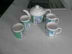 Theepot met mokken, Ophalen of Verzenden, Zo goed als nieuw, Keramiek, Kop(pen) en/of Schotel(s)
