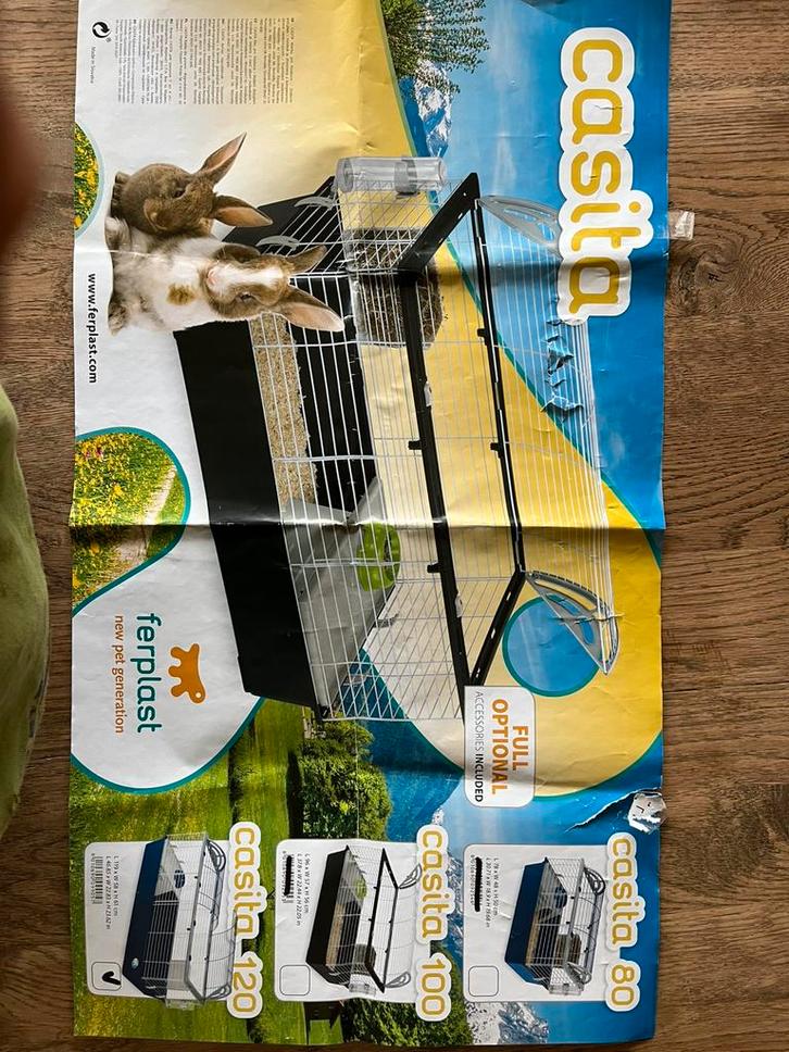 Konijntjes of knaagdierenverblijf, Dieren en Toebehoren, Knaagdieren en Konijnen | Hokken en Kooien, Zo goed als nieuw, 110 cm of meer