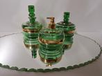 ensemble coiffeuse/coiffeuse vert vintage, Antiquités & Art, Antiquités | Verre & Cristal, Enlèvement ou Envoi